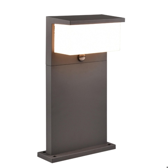 Lampioncino da giardino moderno antracite 13w 3000k con sensore di movimento