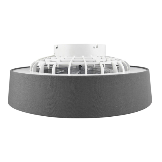 Lampadario ventilatore a plafoniera tessuto grigio moderno