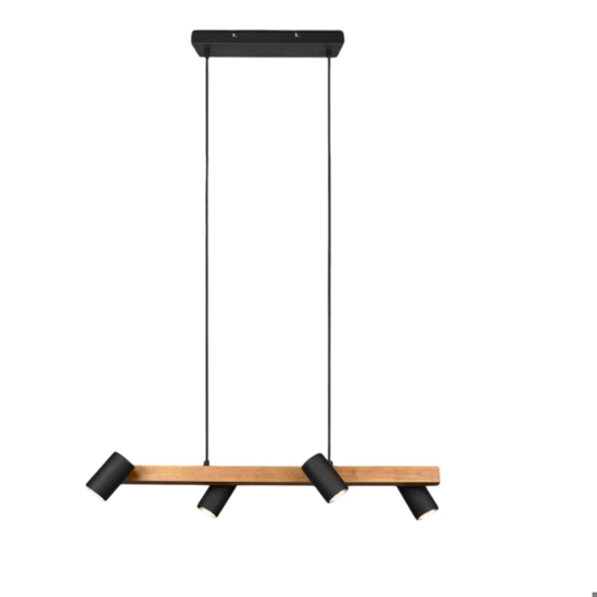 Lampadario in legno luci orientabili nero per cucina