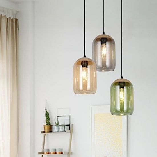 Lampadario per soggiorno moderno vetri multicolor