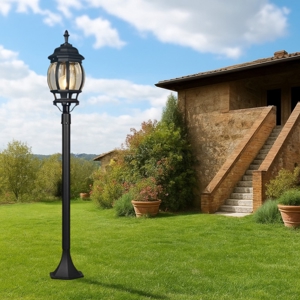 Lampione lanterna classico da giardino nero