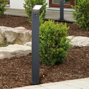 Lampione antracite da giardino led 8w 3000k con sensore movimento moderno