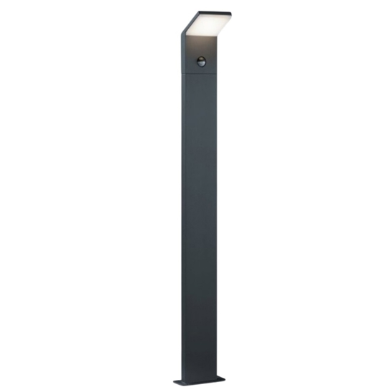 Lampione antracite da giardino led 8w 3000k con sensore movimento moderno