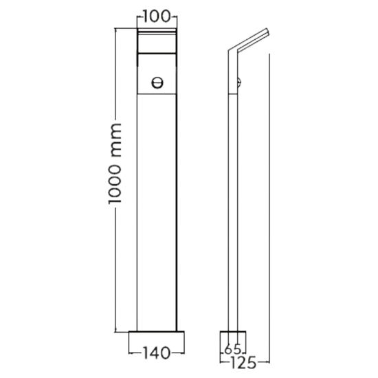 Lampione antracite da giardino led 8w 3000k con sensore movimento moderno