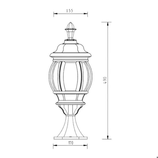 Lampioncino antico classico da giardino lanterna nero