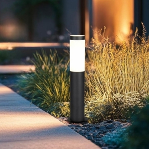 Lampione da giardino ip44 h45 cm nero opaco