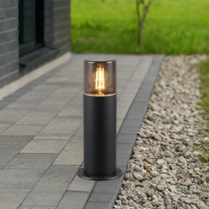 Lampioncino nero da giardino moderno cilindro