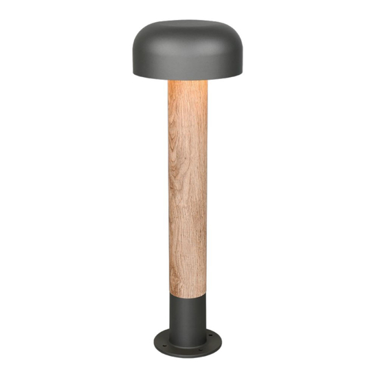 Lampione da giardino ip54 h54 cm effetto legno