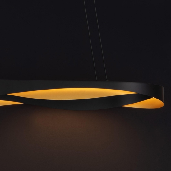 Lampadario ovale nero oro moderno per sala da pranzo