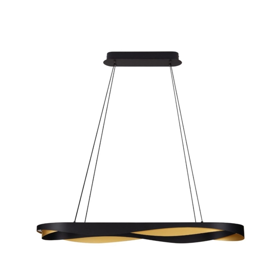 Lampadario ovale nero oro moderno per sala da pranzo