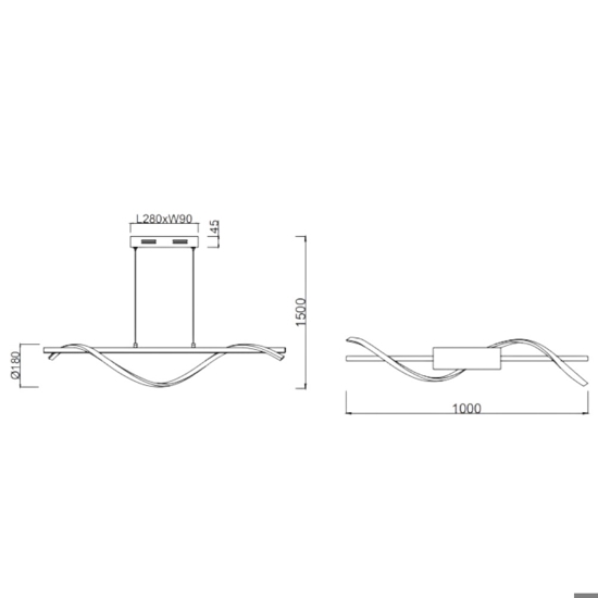 Lampadario da cucina moderna led 4000k dimmerabile