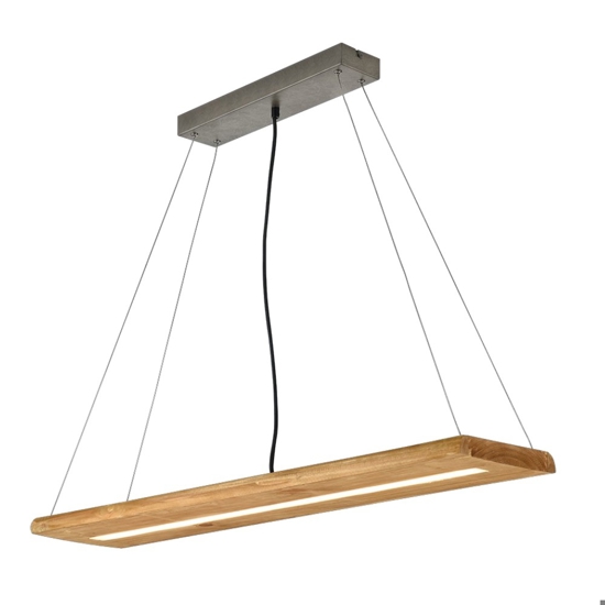 Lampadario in legno per cucina led 3000k rettangolare