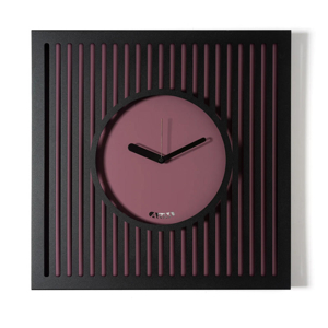 Grande orologio da parete nero e viola quadrato design moderno
