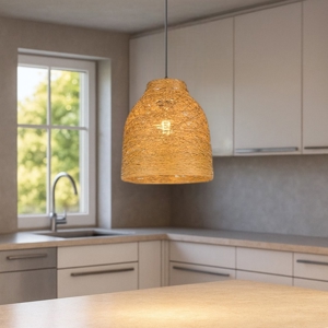 Lampadario per cucina 25 cm paralume in materiale naturale