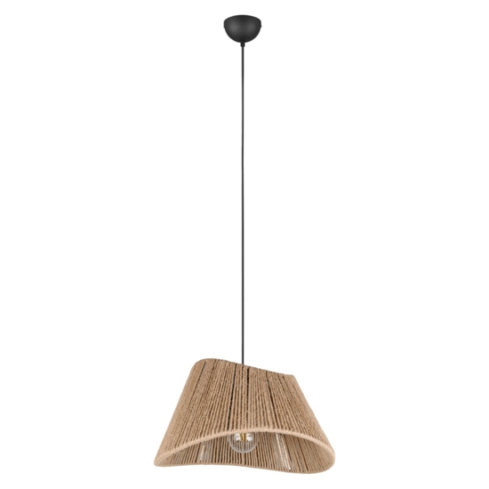 Lampadario da cucina conico marrone in corda