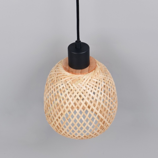 Lampadario per cucina 18 cm in rattan cavi regolabili