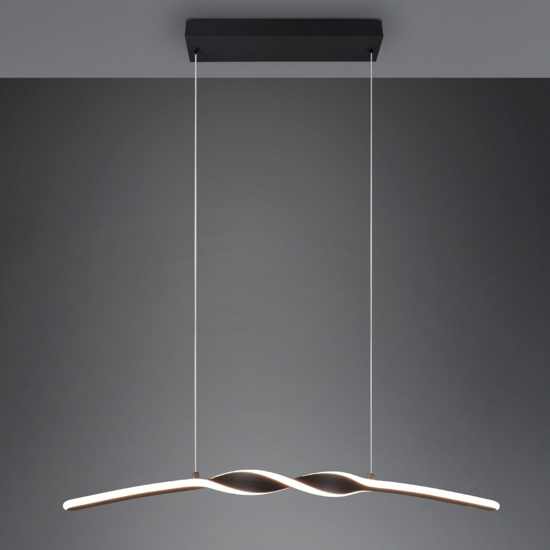 Lampadario per tavolo da cucina nero led 18w 3000k