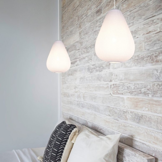 Lampadario da cucina a goccia bianco cavi regolabili