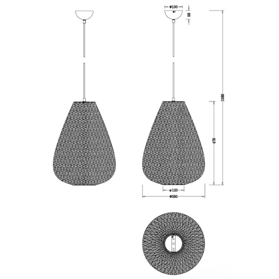 Lampadario da cucina a goccia bianco cavi regolabili