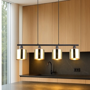 Lampadario per tavolo da cucina oro paralumi in vetro cavi regolabili
