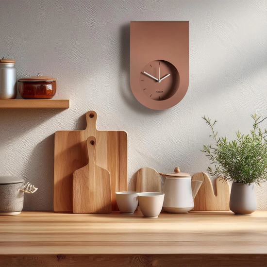Orologio moderno da cucina design elegante color mousse