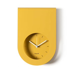 Orologio da muro giallo ocra design moderno