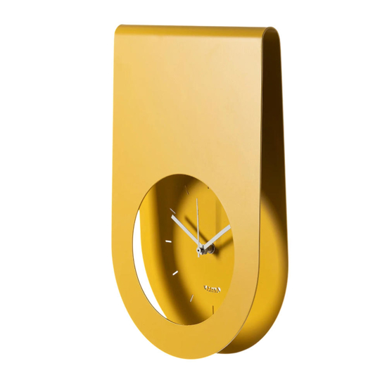 Orologio da muro giallo ocra design moderno