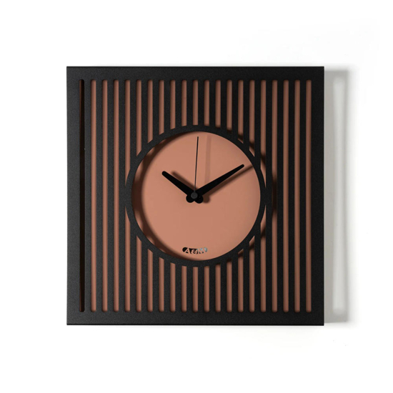 Orolgio moderno da cucina design quadrato nero e mousse
