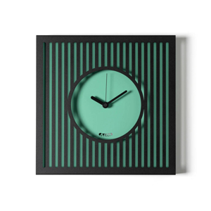 Orologio moderno per cucina quadrato nero e verde