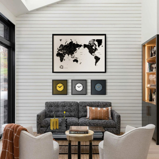 Orologio quadrato nero e petrolio moderno da parete design geometrico