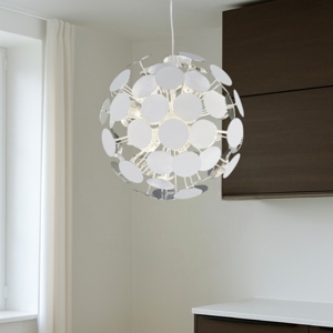 Lampadario bianco sfera per soggiorno moderno
