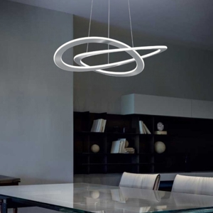 Lampadario  led 52w 3000k dimmerabile grigio per soggiorno moderno