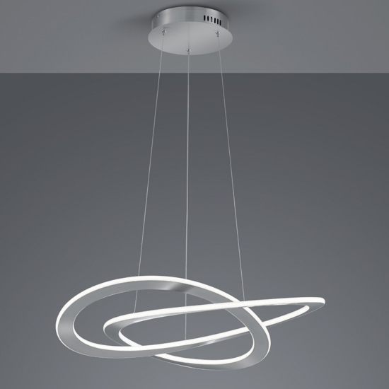 Lampadario  led 52w 3000k dimmerabile grigio per soggiorno moderno