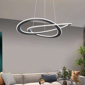 Lampadario antracite led 52w 3000k dimmerabile per soggiorno moderno