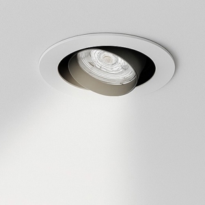Faretto da incasso a soffitto rotondo bianco orientabile