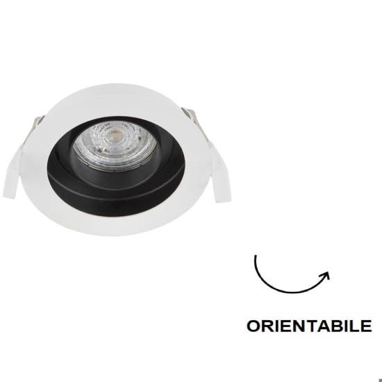 Faretto da incasso a soffitto rotondo bianco orientabile