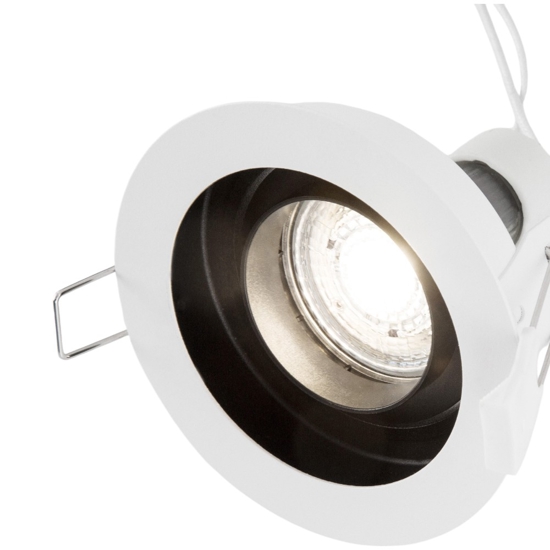 Faretto da incasso a soffitto rotondo bianco orientabile