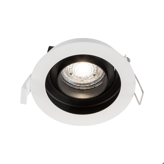 Faretto da incasso a soffitto rotondo bianco orientabile