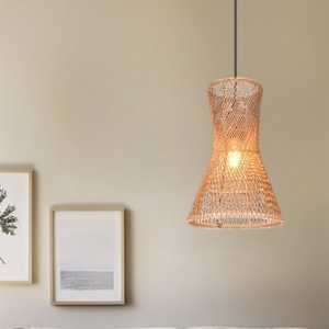 Lampadario clessidra per cucina 20 cm marrone cavi regolabili