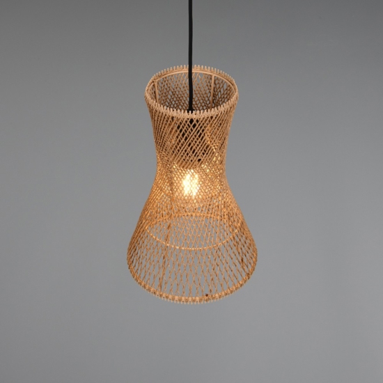 Lampadario clessidra per cucina 20 cm marrone cavi regolabili
