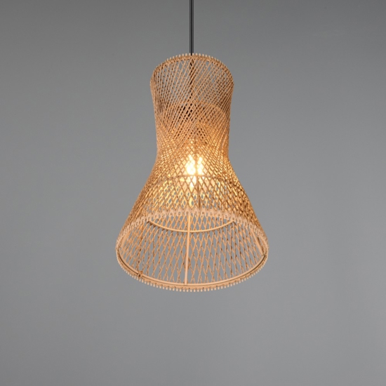 Lampadario clessidra per cucina 20 cm marrone cavi regolabili
