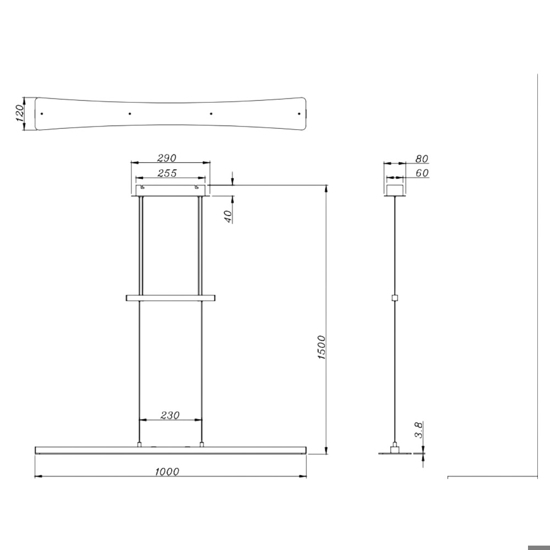 Lampadario a led cucina in vetro per tavolo 18w