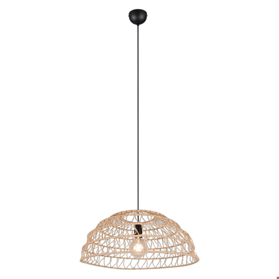 Lampadario a cupola per cucina marrone 60 cm cavi regolabili