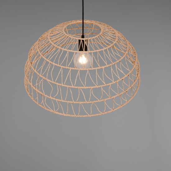 Lampadario a cupola per cucina marrone 60 cm cavi regolabili