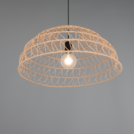 Lampadario a cupola per cucina marrone 60 cm cavi regolabili