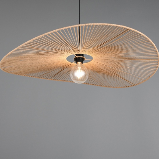 Lampadario da cucina a cerchio ondulato marrone per tavolo