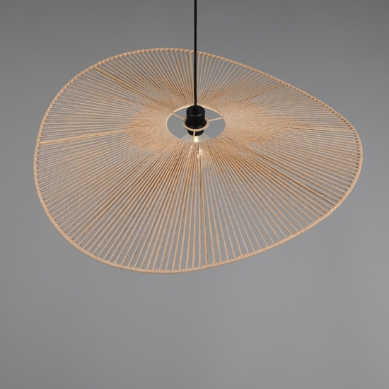 Lampadario da cucina a cerchio ondulato marrone per tavolo
