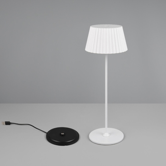 Lampada per esterno portatile da tavolino bianca ricaricabile led 3000k