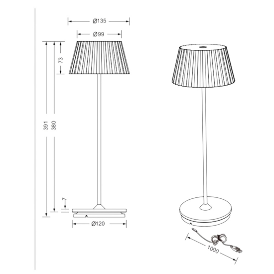 Lampada portatile led 3000k da tavolo per esterno verde pistacchio