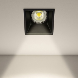 Faretto da incasso a soffitto in metallo nero quadrato
